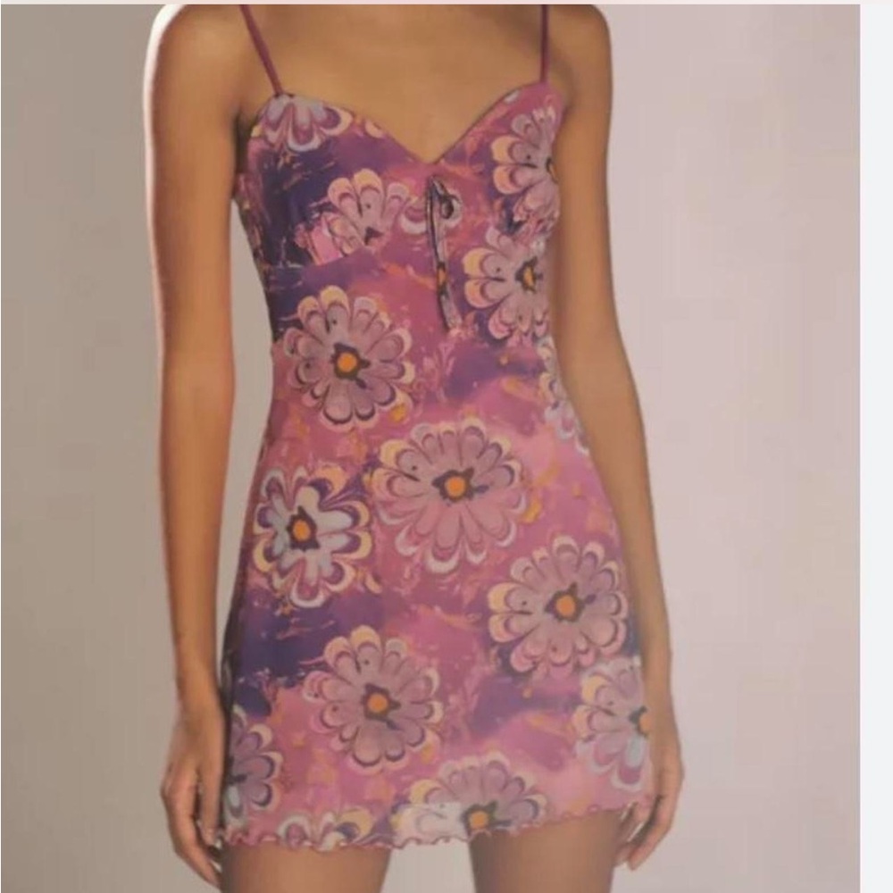 Urban Outfitters Elodie Mesh Printed dress size XS